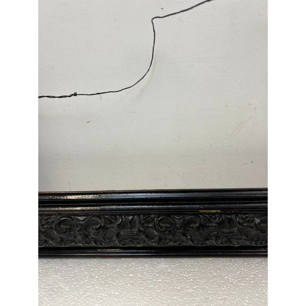 Vintage Ornate Gesso Picture Frame Dark Stain Antique Old Scrollwork Fits 16x20